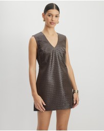 AERE - Junia Textured PU Shift Dress