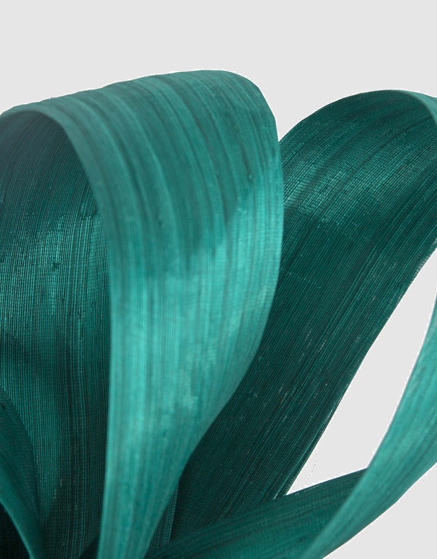 Fillies Collection - Teal Silk Abaca Loops Racing Fascinator