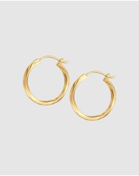 Elli Jewelry - Earrings Creoles Twisted Trend Basic in 925 Sterling Silver Gold Plated
