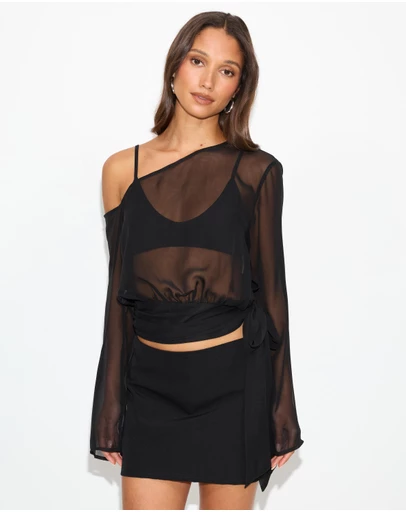 Dazie - Nessa Off Shoulder Chiffon Top
