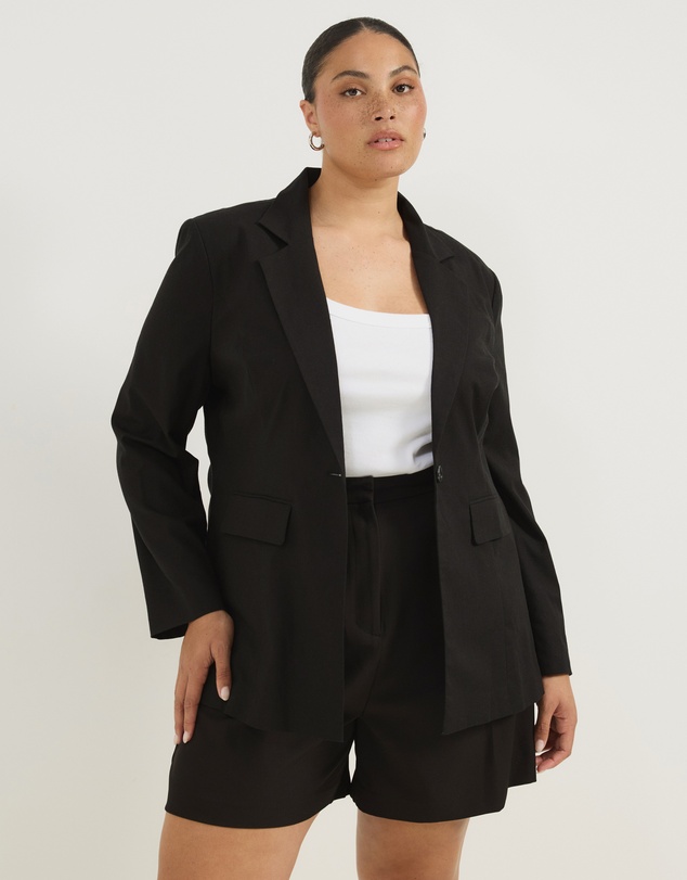 Atmos&Here Curvy - Harper Linen Blend Blazer