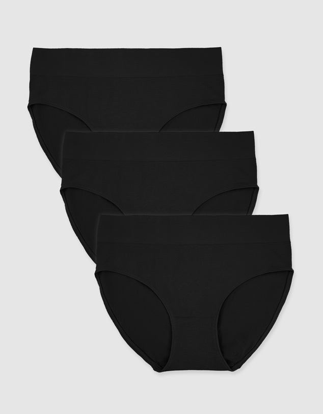 B Free Intimate Apparel - Smooth-Touch Contour High Cut Briefs - 3 Pack