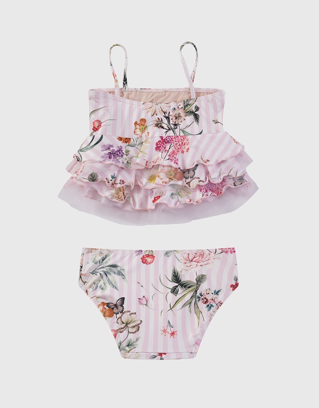 Aqua Blu Kids - Flutter Tiered Frill Tankini Set - Babies