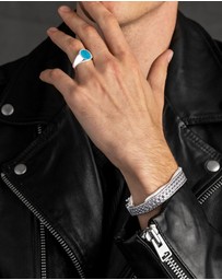 Nialaya Jewellery - Men's Silver Braided Chain Bracelet