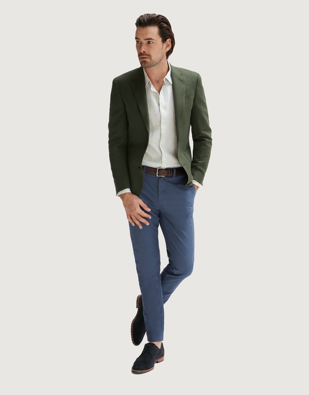 Trenery - Tailored Fit Linen Yarn Dyed Bengal Stripe Shirt