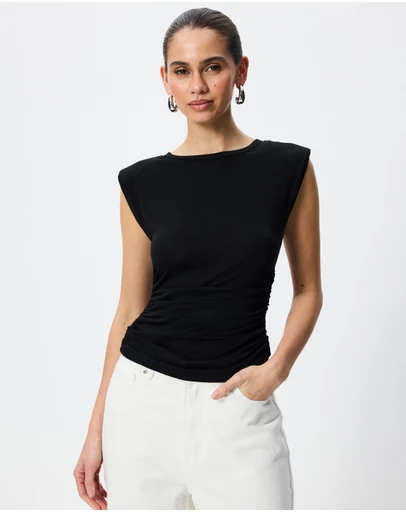 Tussah - Kate Jersey Shoulder Pad Tank Top