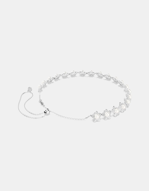 Swarovski - Ariana Grande X Swarovski Choker, Crystal Pearl, Round Cut, White, Rhodium Plated