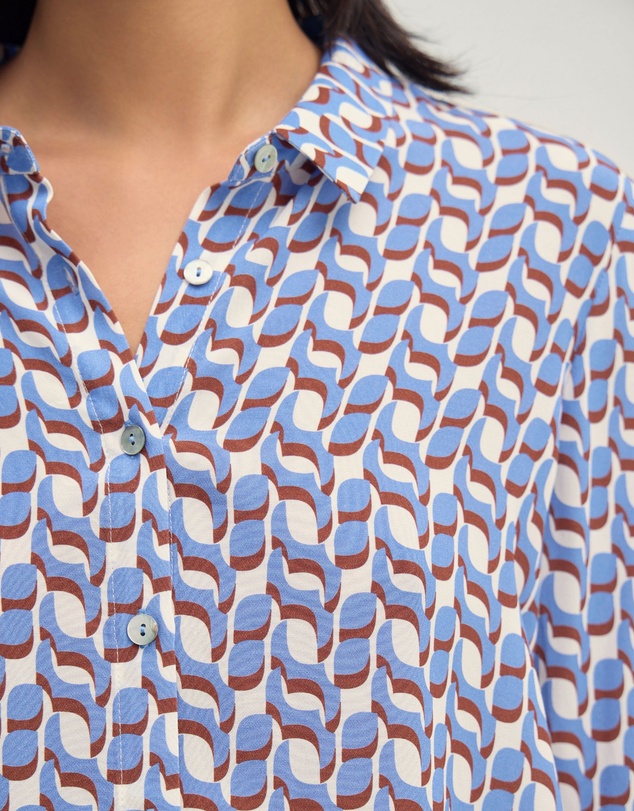 Oxford - Poppy Geo Print Shirt
