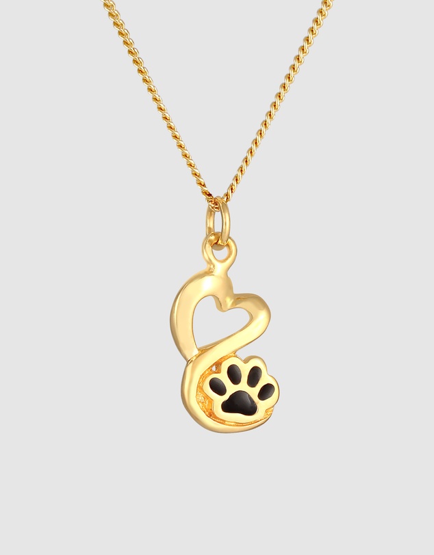 Elli Jewelry - Necklace Paw Love 925 Sterling Silver Gold-Plated