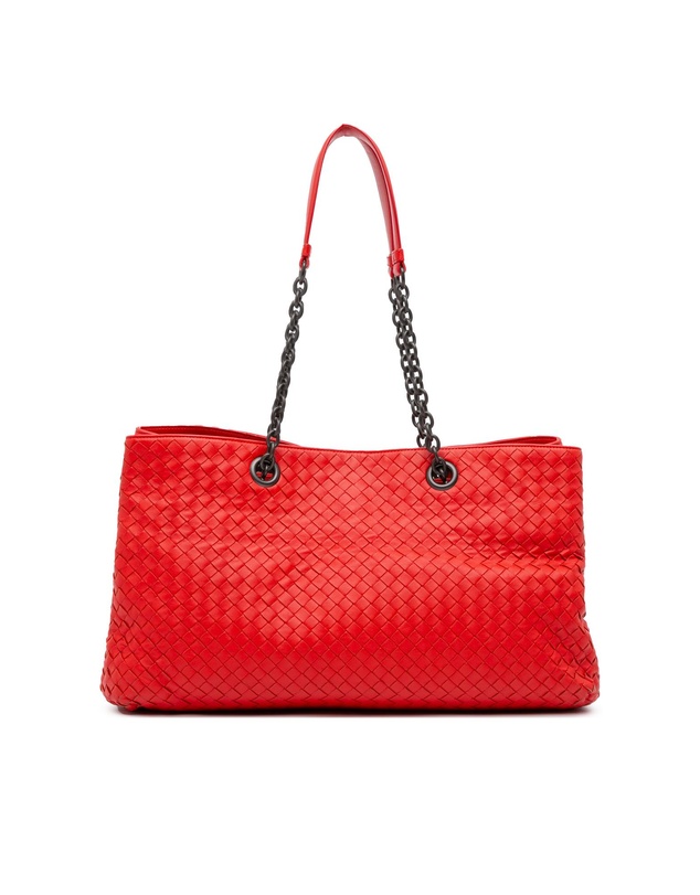 Pre-Loved by Azura Reborn - Pre-Loved bottega veneta Woven Leather Chain Detail Tote Bag with Handle