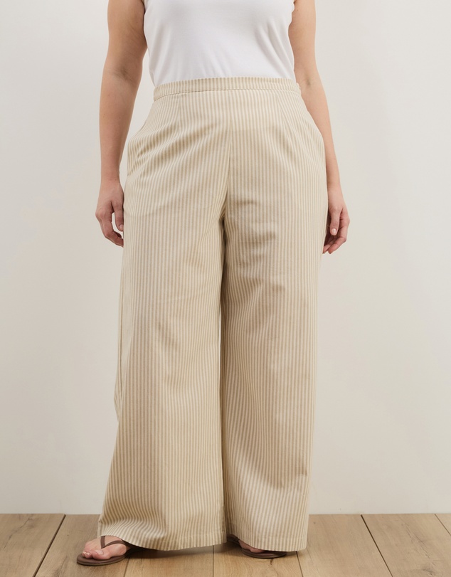 Atmos&Here Curvy - Charlie Wide Leg Stripe Pants
