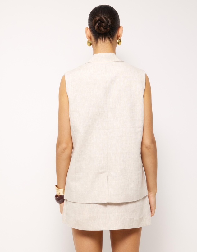 AERE - Sloane Linen Notch Collar Vest