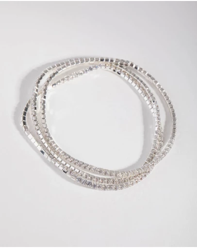 Lovisa - Silver Fine Cupchain Pack Stretch Bracelets