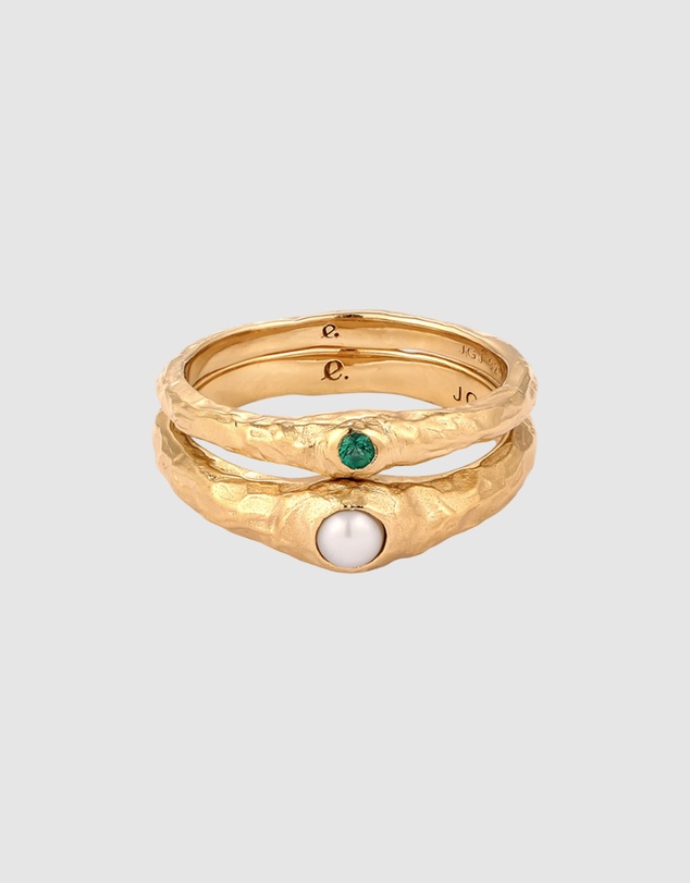 Elli Jewelry - Freshwater Pearl Ring Set in 925 Silver