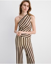M.N.G - Striped Openwork Knit Pants