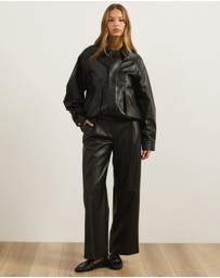 Atmos&Here - Elvi Wide Leg PU Pants