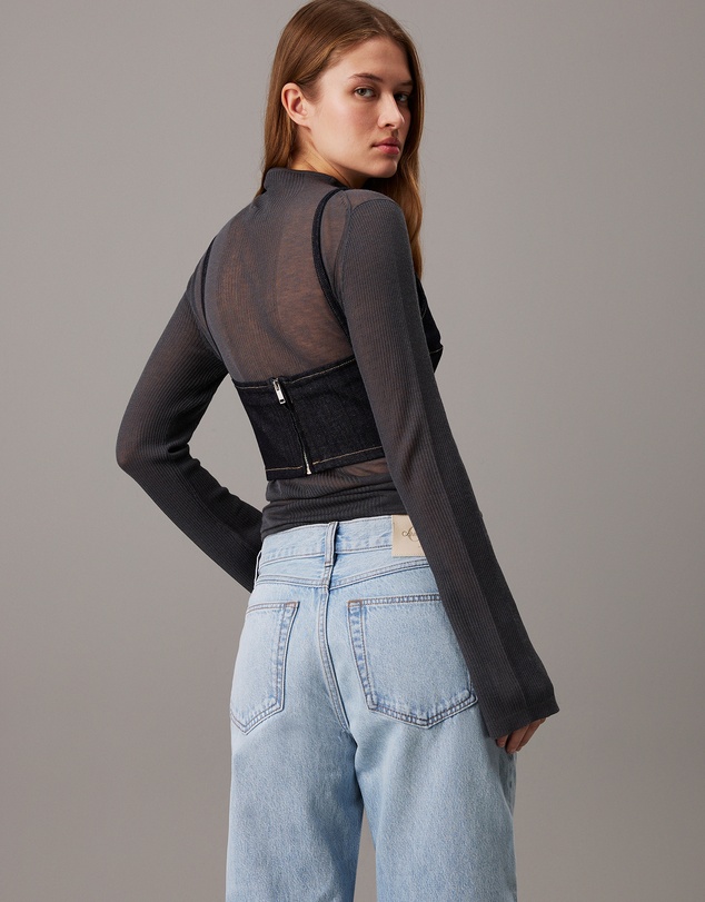 Calvin Klein Jeans - Sheer Knit Long Sleeve Top