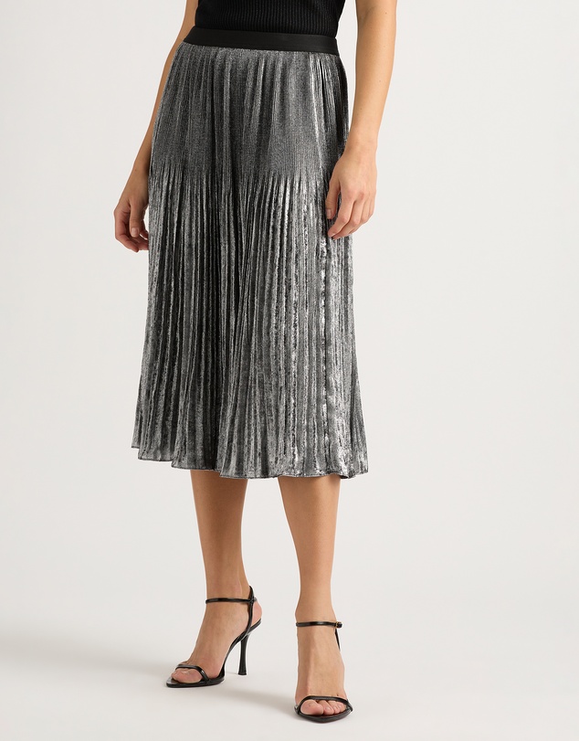David Lawrence - Rumi Metallic Pleat Skirt