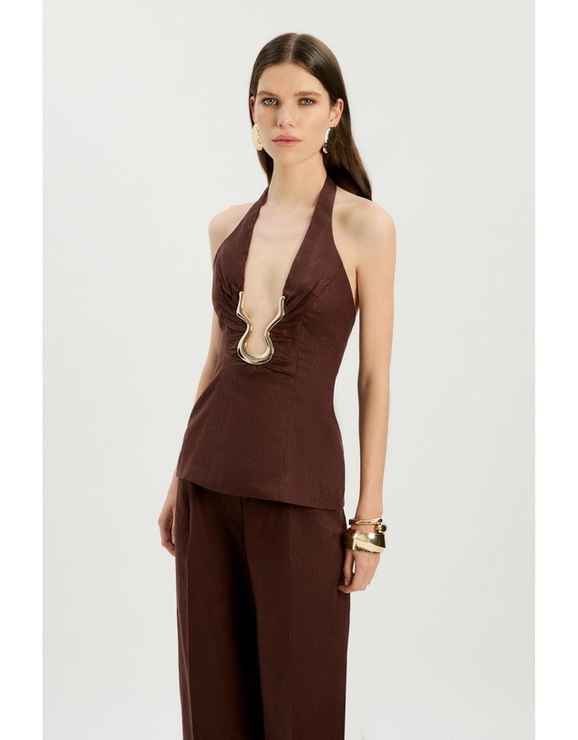 Bardot - Cavarly Linen Halter Top