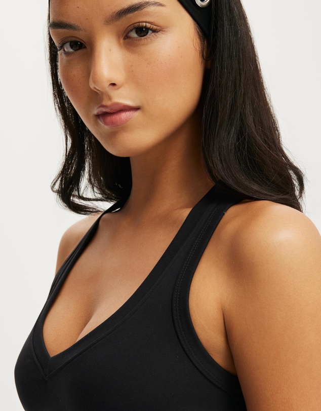Cotton On Body Active - Ultra Soft Plunge Front Racer Tank