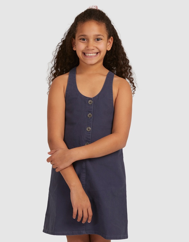 Roxy Girls' Last Day Dress - Lightweight Cotton Short Sleeve Button Dress