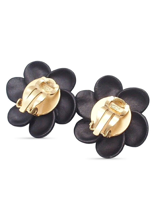 Pre-Loved by Azura Reborn - Pre-Loved CC Resin Rhinestone Camellia Clip On Earrings