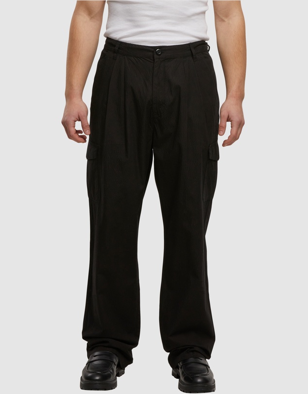 Urban Classics - Wide Pleated Cargo Pants - Black