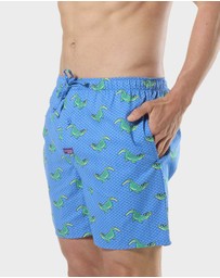 Mitch Dowd - Mitchdowd Mens Sunny Crocodile and Squares 2 Pack Sleep Shorts