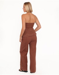 Petal & Pup - Dalia Eyelet Pant - Brown