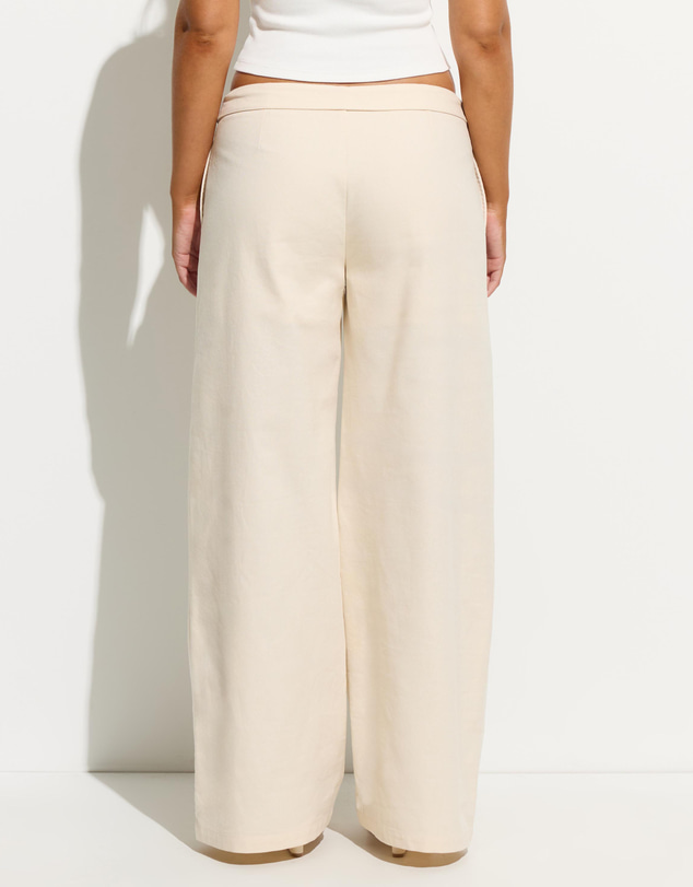 Dazie - Emmet Foldover Waistband Linen Blend Pants
