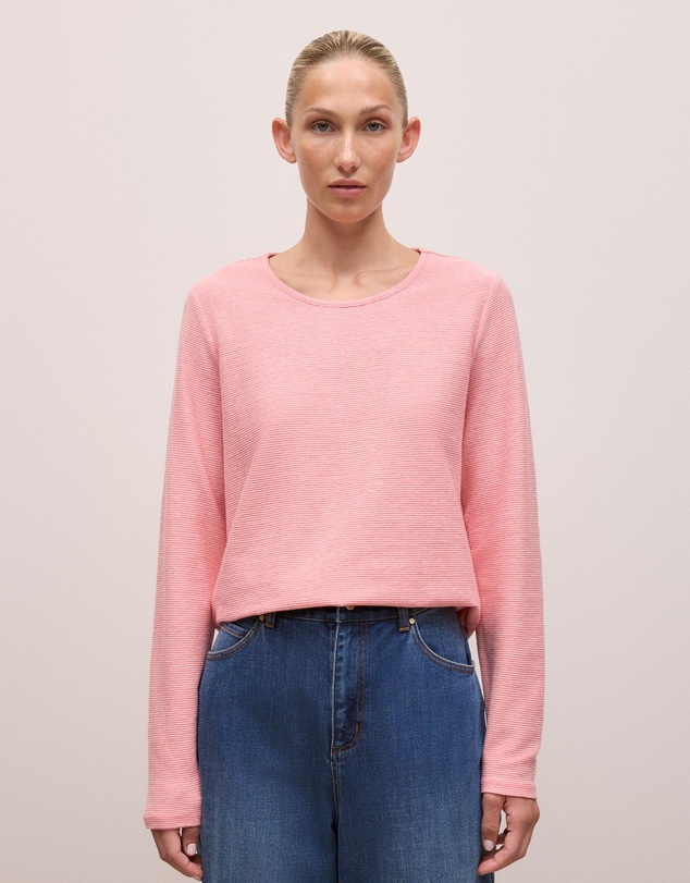 Trenery - Ottoman Marle Long Sleeve T-shirt in Dusty Rose