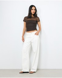 AERE - Bandeau Lined Mesh Tee