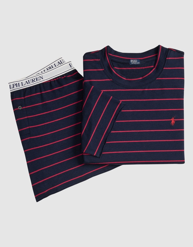 Polo Ralph Lauren - Club Terry Striped Cotton Tee & Boxer Short Pyjama Set