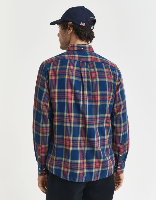 Gant - Regular Fit Checked Indigo Twill Shirt