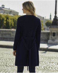 Sosandar - Longline Belted Cardigan With Gold Button Detail