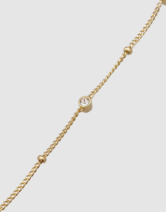 Elli Jewelry - Anklet Crystal 925 Sterling Silver Gold-Plated