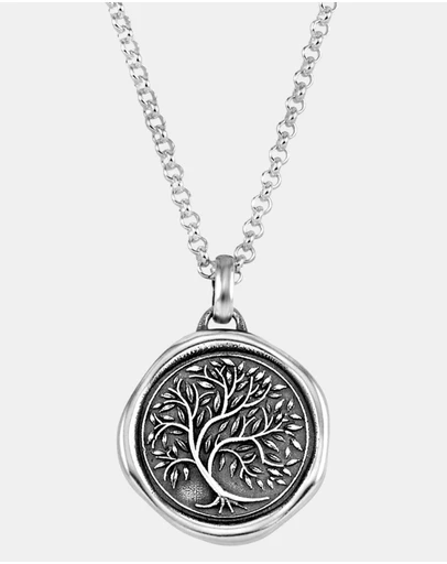 Dower & Hall - Men's Tree of Life Talisman Necklace In Sterling Silver
