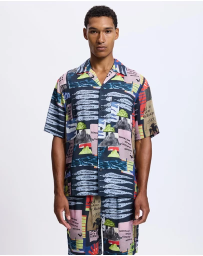 Scotch & Soda - Relaxed-Fit Tencel All-Over Printed Short-Sleeved Shirt