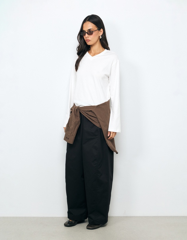 AERE - Organic Cotton Twill Barrel Leg Pants