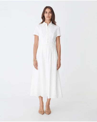 Forcast - Sophie Pleat Waist Linen Dress