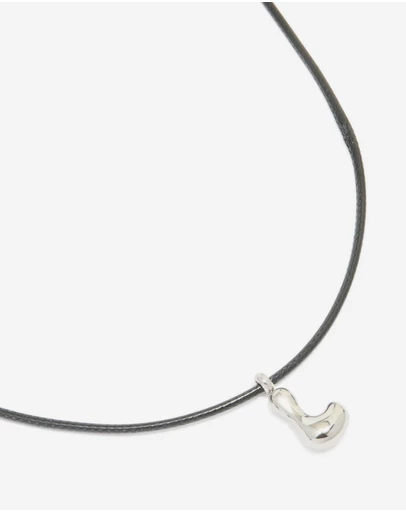 Lovisa - Waterproof Stainless Steel Bubble Large Bubble Letter L Cord Necklace