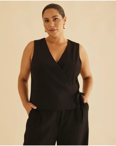 Atmos&Here Curvy - Freida Wrap Vest Top