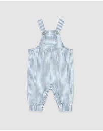 Fox & Finch - Winter Vacay Stripe Denim Overalls