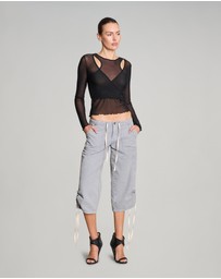 Love and Nostalgia - Wrap It Up Mesh Top - Black