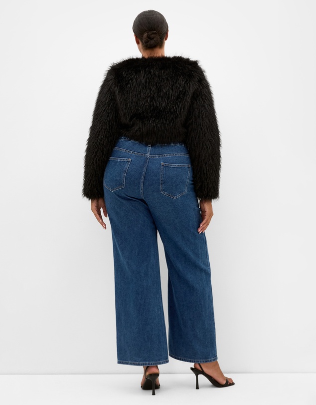 City Chic - Angelica Faux Fur Crop Jacket