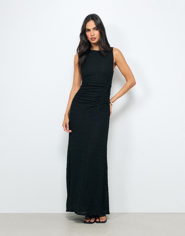 AERE - Raven Lace Jersey Maxi Dress