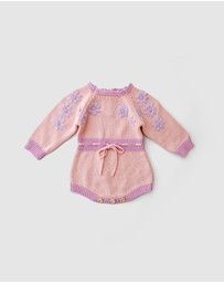 WITH LOVE FOR KIDS - Long Sleeve Knitted Romper - Babies