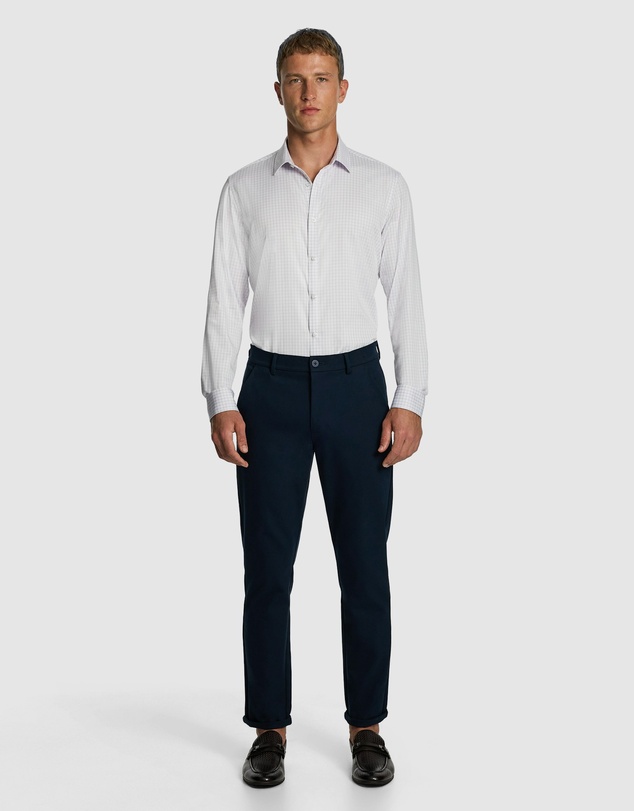 yd. - Forbes Check Bamboo Slim Shirt