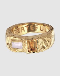 Haze & Glory - ICONIC EXCLUSIVE - Ring Signet Quartz Citrine Gemstone 925 Sterling Silver Vermeil