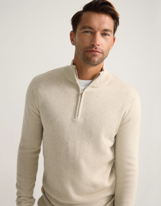 Oxford - Robert Zip Neck Knit Pullover